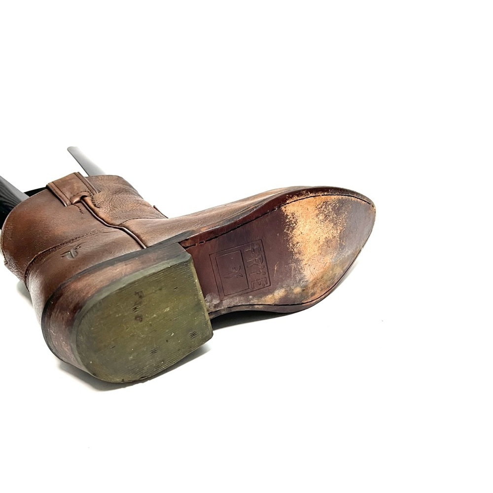 FRYE | Vintage Y2K women's brown leather western cowboy ankle booties - Picture 8 of 8